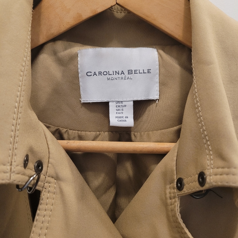 Carolina Belle tan trench car coat